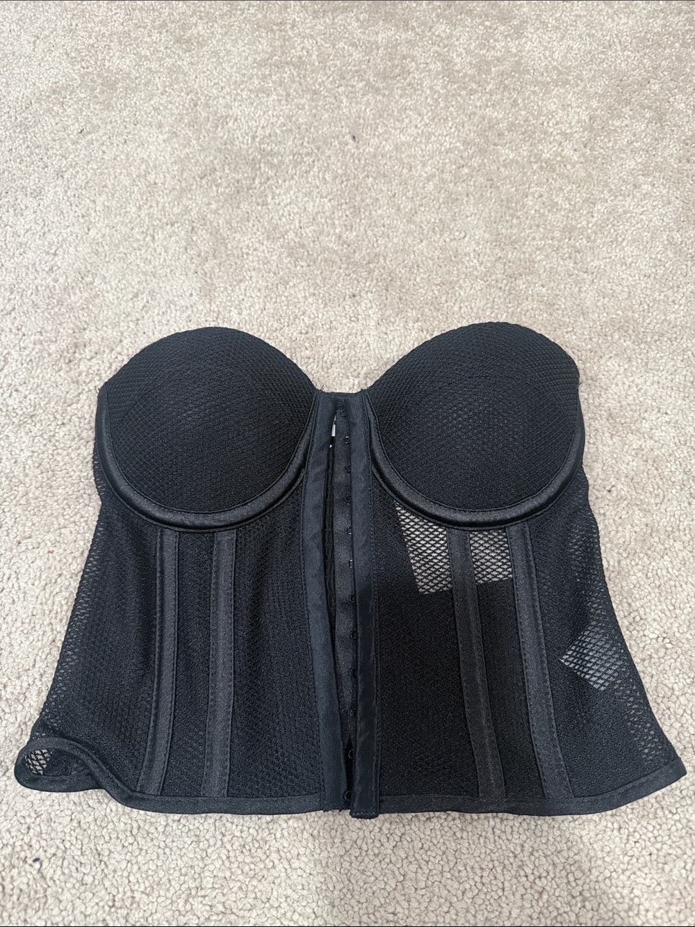 superdown Black Strapless Longline Bustier